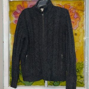 H Hilfiger zipper front half turtle neck sweater